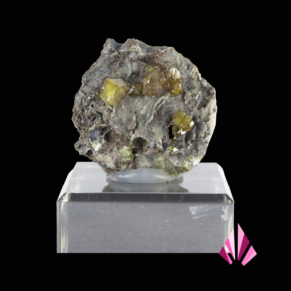 Yellow sphalerite shiny crystals mine of September 9 Madan Bulgaria