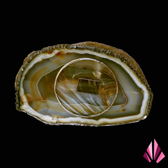 Artistic creation "Agathe" - agate, glass, metal.