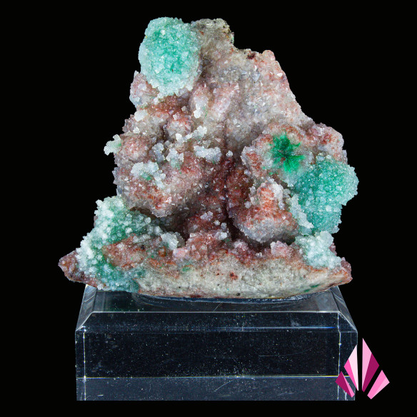 Green Kolwezite on druzy quartz – Kolwezi, Lualaba (DR Congo), 2024.