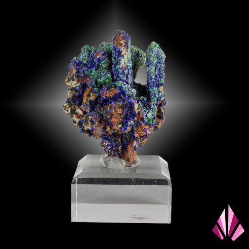Azurite, malachite and quartz association – Morocco (2009)