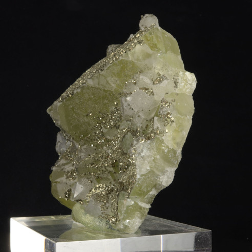 Fluorite covered with pyrite