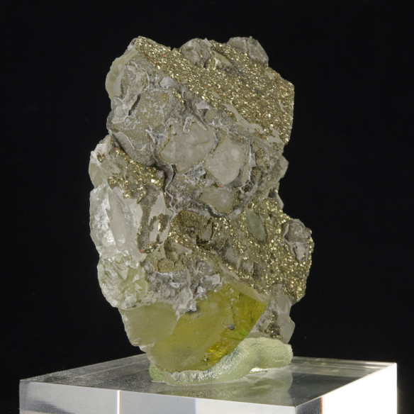 Fluorite covered with pyrite