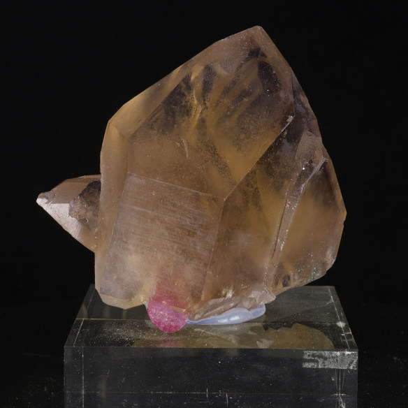 Quartz avec tourmaline rose