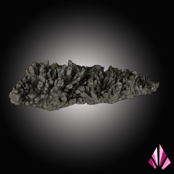 Quartz saupoudré de pyrite avec baryte disséminés