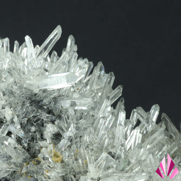 Quartz limpide avec association Galène et Blende grossissement