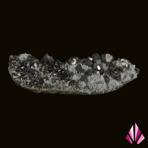 Galena and cleophane on quartz (Bulgaria) 2
