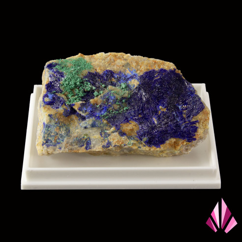 Small stone featuring a combination of azurite and machite.
