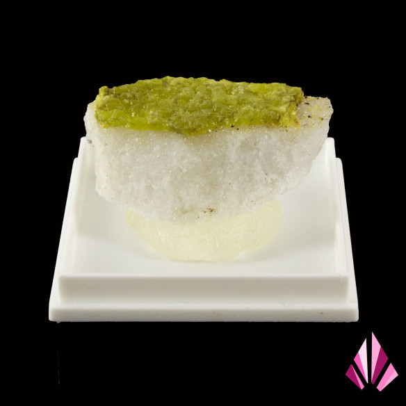 Pyromorphite on quartz (LLP030) Asprières France