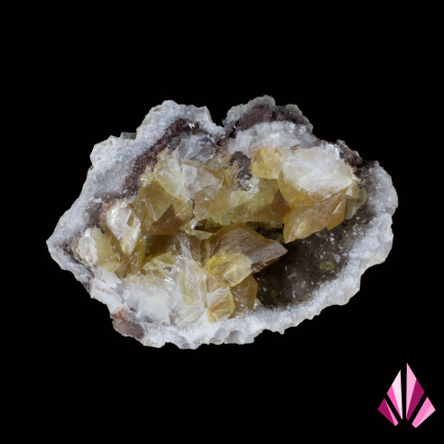 Calcite in amethyst geode (Ref235)