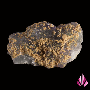 Fluorite (Ref255) covered with brown calcite.