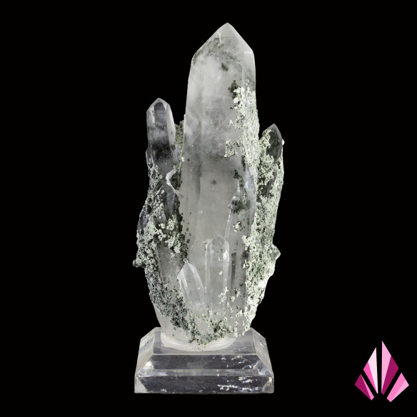Quartz with chlorite encrustation: Bulgaria.