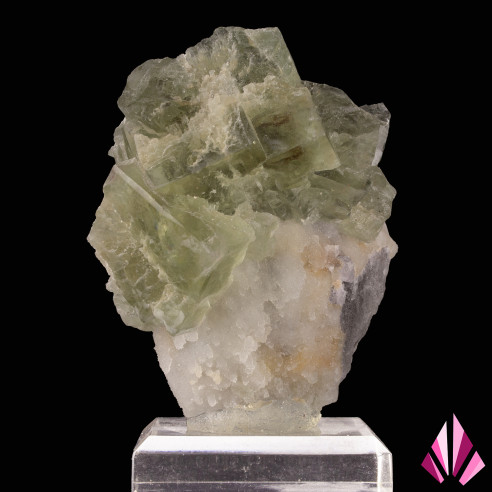 Fluorite on quartz l'Avellan (299) : grey-green colour