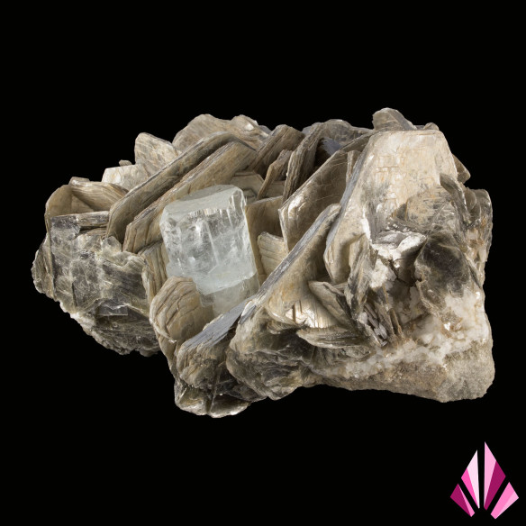 Minéraux: mica et aigue Marine.