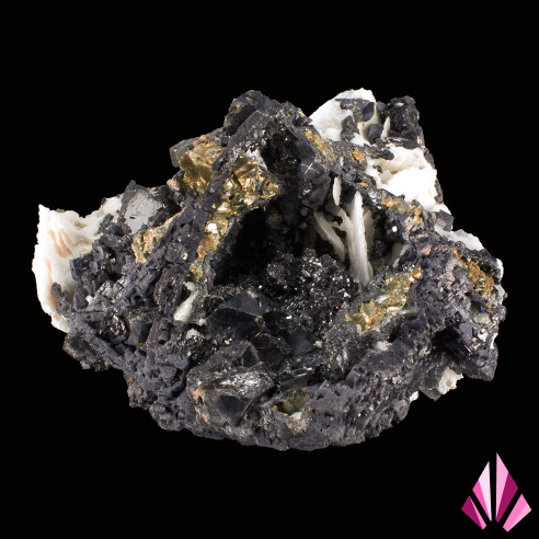 geode made of a combination of galena, blende, chalcopyrite and calcite