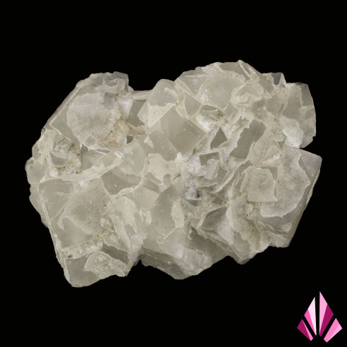 Fluorite covered with mini quartz mine de l'Avellan France : colourless