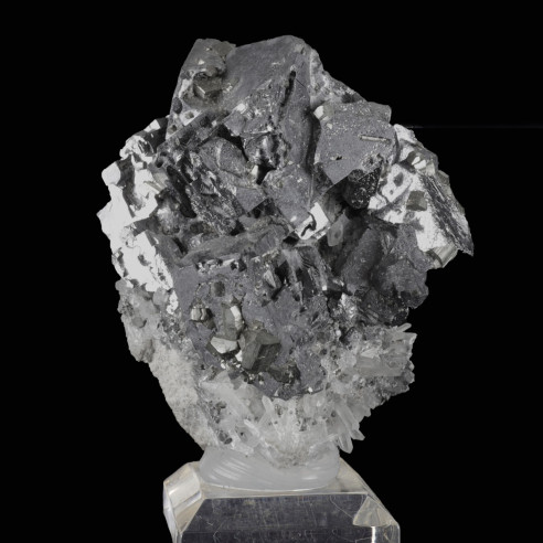 minéraux Galène sur quartz