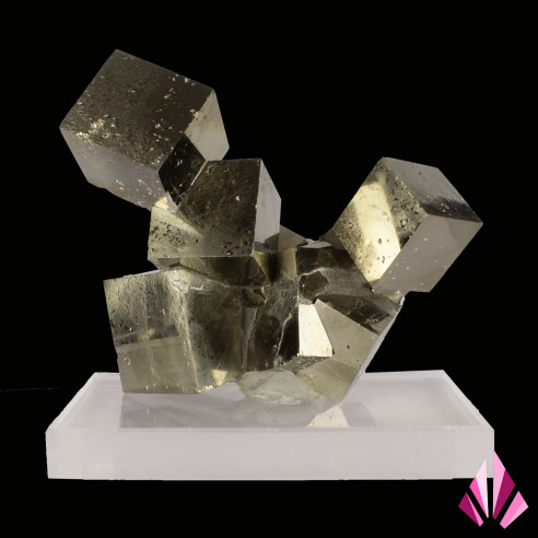 Magnifiques cubes de Pyrite: face arrière du minéral.