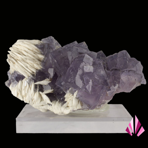 Fluorine avec une belle couleur mauve et baryte provenant d'Espagne