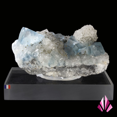 Fluorines (couleur bleue) Quartz Burc France (Ref346)