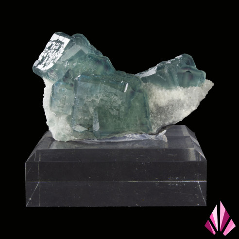 Fluorine sur quartz blanc Hunan Chine Ref362.