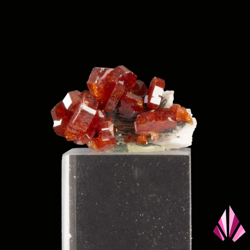 Vanadinite on Baryte Mibladen Morocco Ref397.