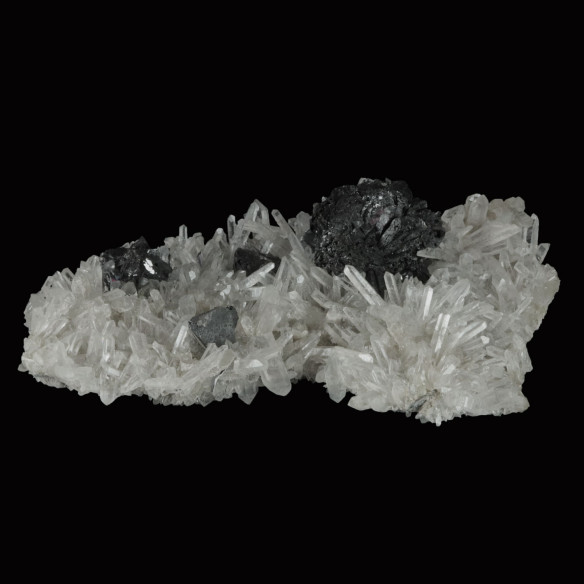 Nice black blende on quartz (Bulgaria)
