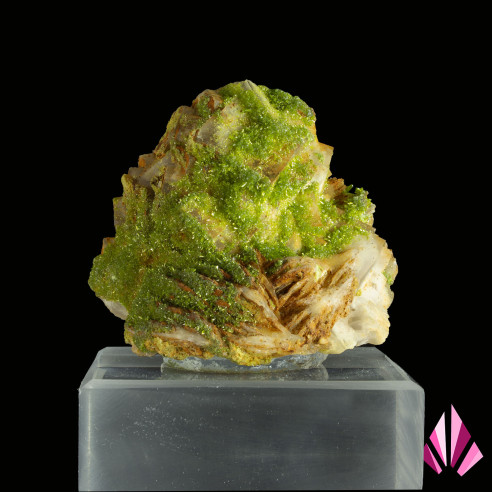 Pyromorphite on baryte Chaillac France Ref455.